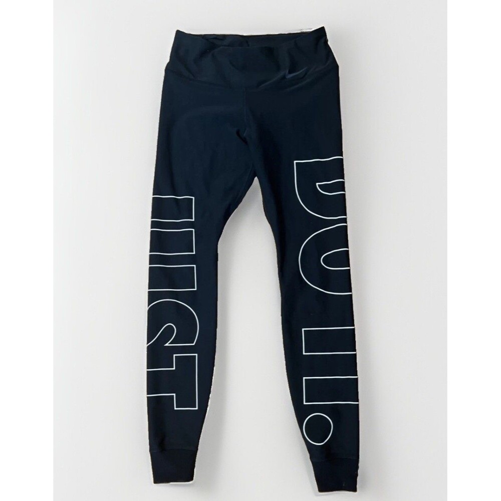 Nike Leggings Just Do It Spell Out Run Training Yoga Women's Small Black